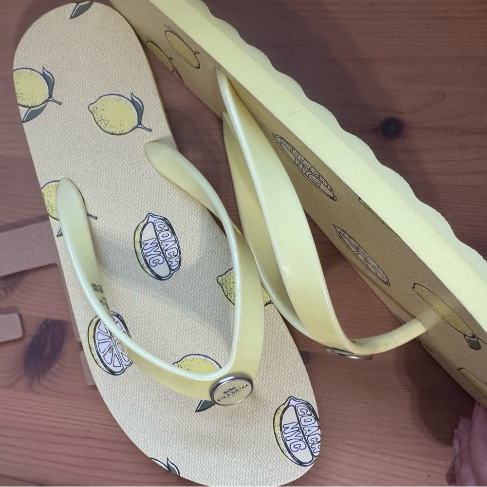🍋Coach Zayn Flip Flop With Fruit Print - Picture 8 of 9